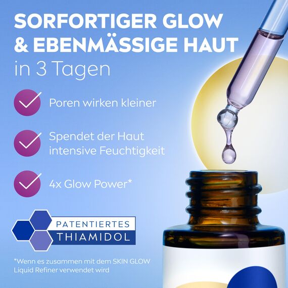 NIVEA LUMINOUS630 Skin Glow Instant Glow Serum, hocheffektives, leichtes Gesichtsserum für strahlende und ebenmäßige Haut, Gesichtspflege mit Thiamidol, Niacinamid & Aloe Vera (30 ml)