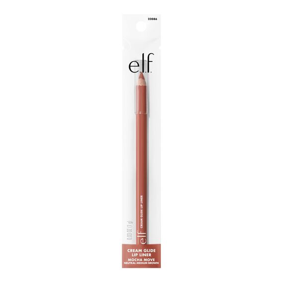 e.l.f. Cream Glide Lip Liner, hochpigmentierter Stift zum Formen und Definieren der Lippen, halbmattes Finish, vegan und tierversuchsfrei, Mocha Move