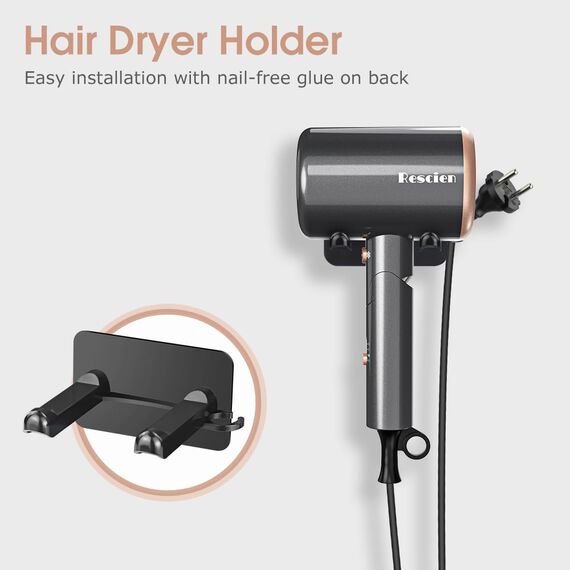 Haartrockner Ionen 2400W Rescien mit Reisebeutel & Halter, [2025 Neu] Föhn Fön Schnelltrocknen [leicht & kompakt], Profi Reisefön Heiß-/Kalttaste, 3 Heiz,3 Geschwindigkeiten/Haarföhn mit 3 Aufsätze