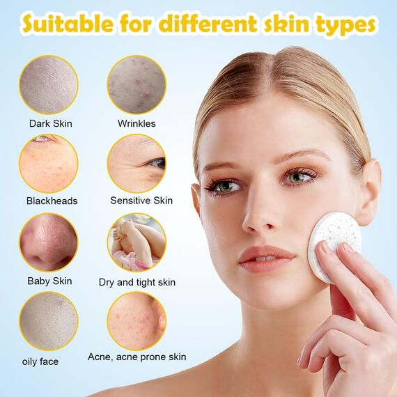 AUAUY 20 Stück Komprimierte Gesichtsschwämme, Zellulose Gesichtsschwämme, Abschminken Schwamm Pads, 100% Naturkosmetikschwämme zur Gesichtsreinigung, Peeling-Maske, SPA Massage, Make-up-Entfernung