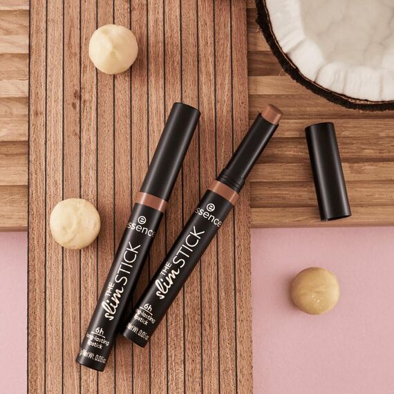 essence THE slim STICK, Lippenstift, Nr. 101, Nude, langanhaltend, pflegend, Expressergebnis, farbintensiv, matt, vegan, ohne Parfüm, ohne Alkohol, ohne Parabene, 2er Pack (1.7g)