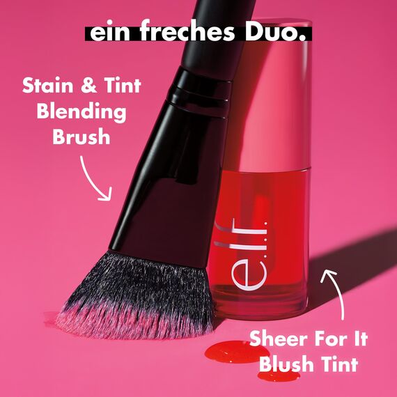 e.l.f. Stain & Tint Blending Brush, Liquid Blush Brush für müheloses Verblenden und ein makelloses Finish, mit synthetischen Borsten, vegan und tierversuchsfrei