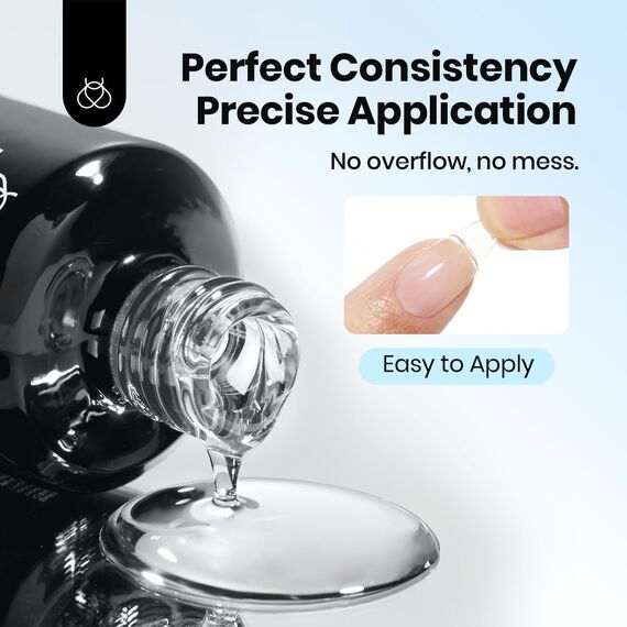 Beetles Gel Polish 5 In 1 Nail Glue Kit for Acrylic Nails, 2 Pcs 15ml Super Strong Brush in Nail Gel Glue for False Nails Tips and Gel Nail Polish Led Lamp Required Nail Art Gift