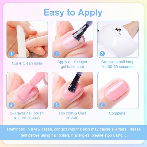 Shining She UV Nagellack Pastell, 6 Farben Frühling Sommer Gel Nagellack uv Macaron Pastell Rosa Lila Grün Gelb Gellack Soak Off UV Nial Polish für Mädchen Maniküre Salon DIY, 8ML