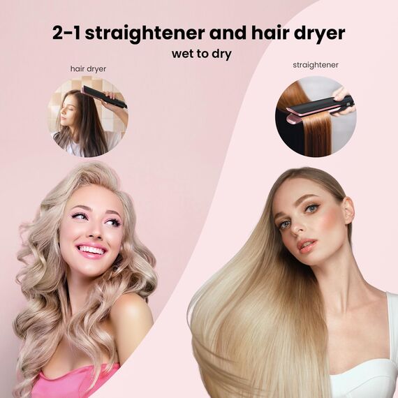 Air Haarglätter, Supgaliy Professionelles Ionen Glätteisen, Luft-Haarglätter für Haar Styling, weniger Haarbruch,mehr Glanz und Farbschutz, für mittellanges Haar (35-75) (Dunkelgrau)