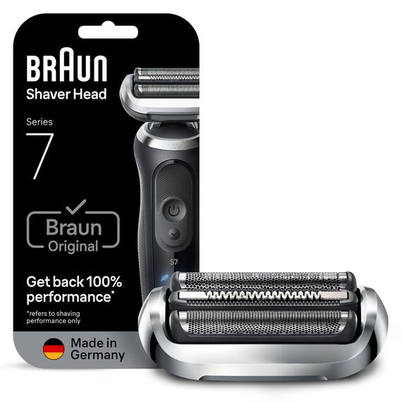 Braun Series 7 Elektrorasierer Scherkopf 74S – ORIGINAL Ersatzscherteil & Rasierer Zubehör vom Hersteller – Made in Germany, Kompatibel mit Braun Series 7 Rasierern der Serien 70, 71 und 72 – Silber