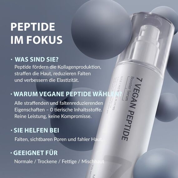 [MIZON] 7 VEGAN PEPTIDE BOOSTER SERUM (150ml) Koreanische Pflege – Glas-Haut in 7 Sekunden – Porenreduzierung – 7 Lösungen gegen Hautunregelmäßigkeiten – Hydratiert & verleiht Ihrer Haut neuen Glanz