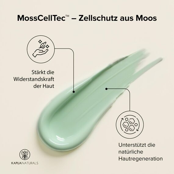 BIO Moossalbe gegen Falten hochdosiert 100ml • mit MossCellTec™, Ceramiden und Hyaluronsäure • +Sheabutter +Vitamin E • Vegan • hochwirksamer Moosextrakt in einzigartiger Transportmatrix • Anti Aging