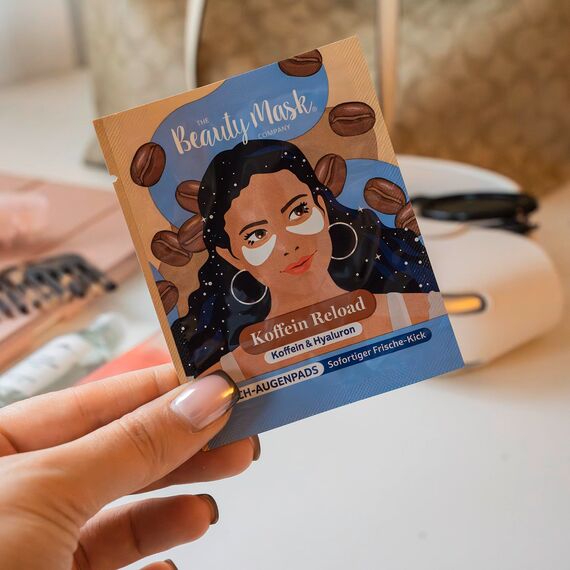 The Beauty Mask Company Tuch-Augenpads | Koffein Reload | Augenpflege für einen sofortigen Frische-Kick | 1x Sachet mit zwei Pads