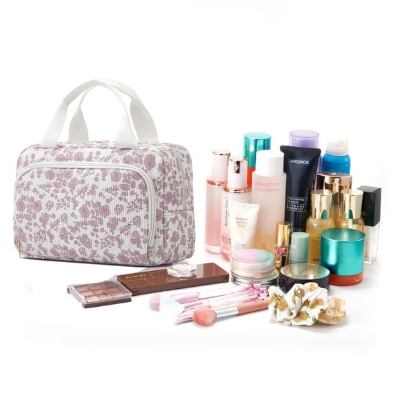 Funtlend Kulturtasche Damen Cord Kosmetiktasche kulturbeutel Kosmetik Tasche Reise Kulturbeutel Waschtasche für Travel Mädchen