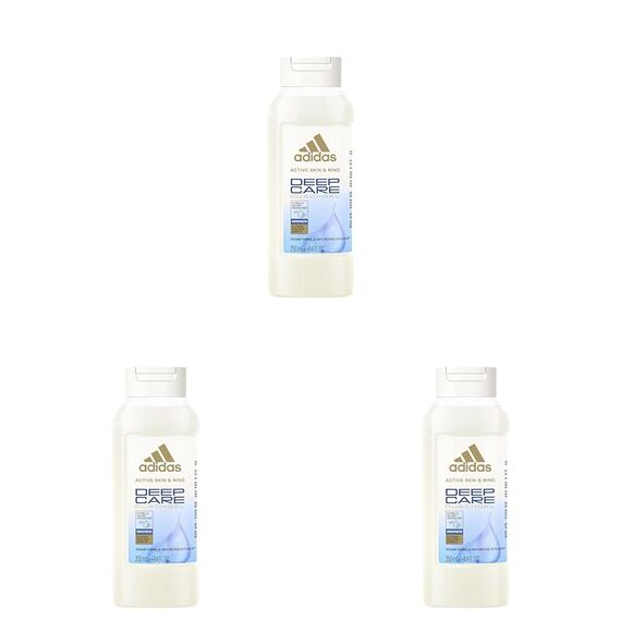 adidas Deep Care Duschgel, pflegt mit nährendem Feuchtigkeitskomplex, 250 ml (Packung mit 3)