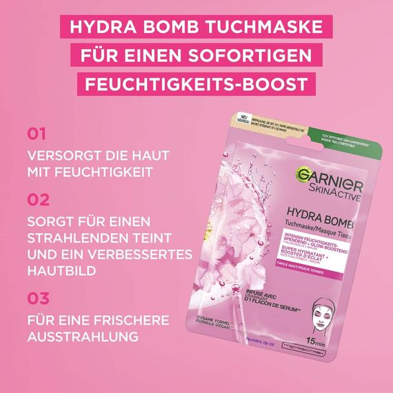 Garnier SkinActive Tuchmasken Set, Tuchmasken für das Gesicht, Feuchtigkeitsspendende Gesichtsmasken, Erfrischend, Revitalisierend, Glättend, Sanft strahlend, Glow boostend, 5 Stück