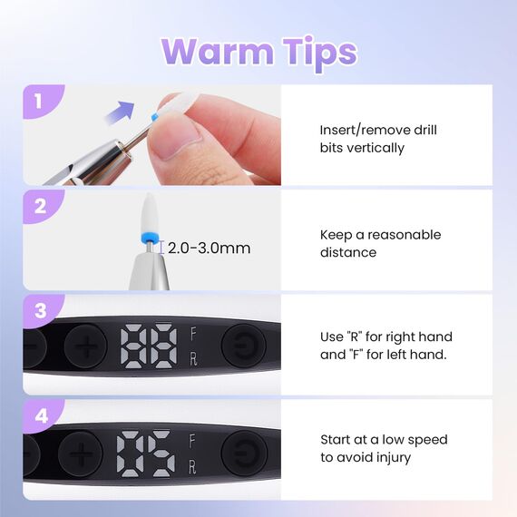 Xoali Nagelfräser Kabellos 35000 u/min，13 in 1 Elektrische Nagelfeile，Fräser für Gelnägel Professionell mit Batterie，Maniküre Pediküre set Elektrisch für Semi Permanent, Acrylnägel, Naturnägel(Silber)