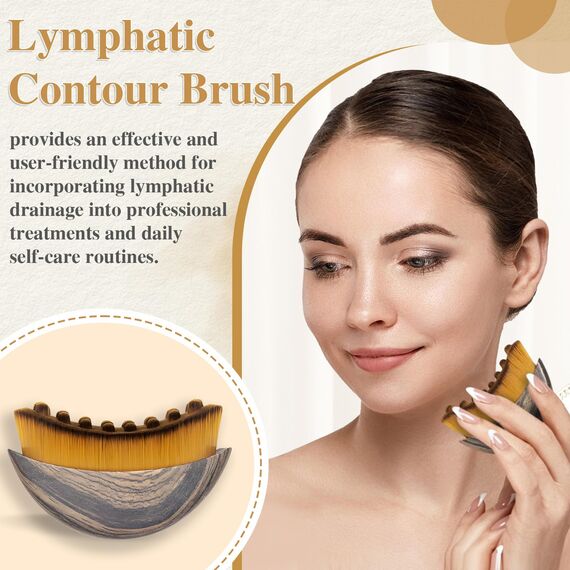 Lymphatic Contour Face Brush,Lymphatische Gesichtsbürste,Lymphdrainage Gesicht,Trockene Gesichtsbürste, Kinn- und Kieferformung, Gesichtsbürste für Lymphdrainage und Gesichtskontur