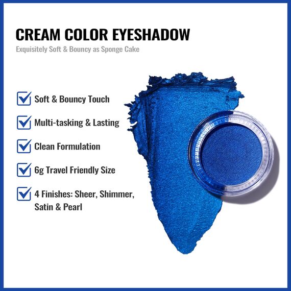 Oulac Glitzer Lidschatten Blau, Hochpigmentierter Feine Textur, Wasserfest & Langlebig, Metallisch schimmernde Finish, Verblendbar & Faltenfreies Augen-Makeup, Vegan | 06g (25) Ocean Heart