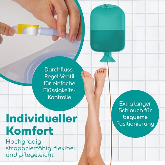 Medi Grade Enema Kit for Adults, 2 litres - Transparent, Hands-Free Colonic Irrigation Home Kit with One-Way Valve - Perfect for Coffee & Colon Cleanse