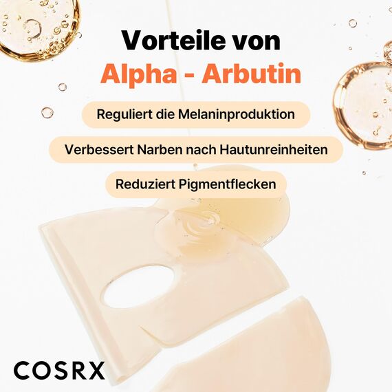 COSRX The Alpha-Arbutin Discoloration Care Hydrogel-Gesichtsmaske, 3 Stück – Kollagen-Gesichtsmaske, Reise-Essential, Overnight-Maske, Korean Skincare