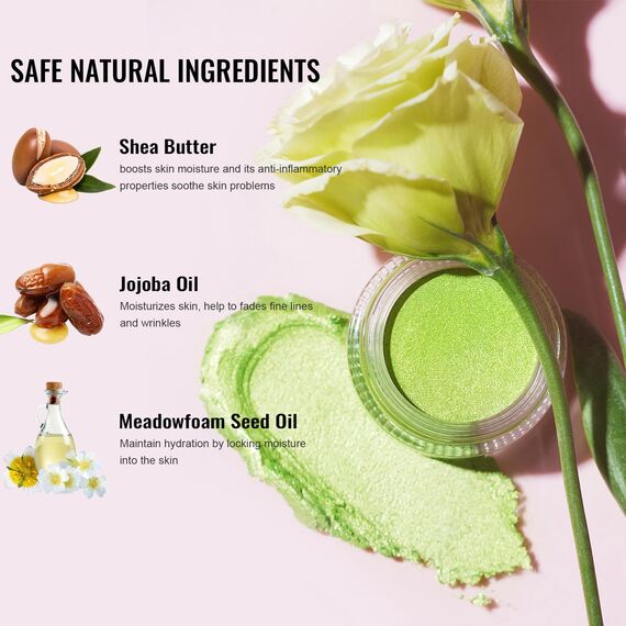 Oulac Glitzer Lidschatten Grün, Hochpigmentierter Feine Textur, Wasserfest & Langlebig, Metallisch schimmernde Finish, Verblendbar & Faltenfreies Augen-Makeup, Vegan | 06g (P07) Emerald