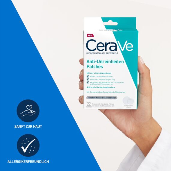 CeraVe Anti-Unreinheiten Patches Transparente Anti-Pickel-Pflaster für unreine und zu Akne neigende Haut