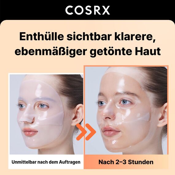 COSRX The Alpha-Arbutin Discoloration Care Hydrogel-Gesichtsmaske, 3 Stück – Kollagen-Gesichtsmaske, Reise-Essential, Overnight-Maske, Korean Skincare