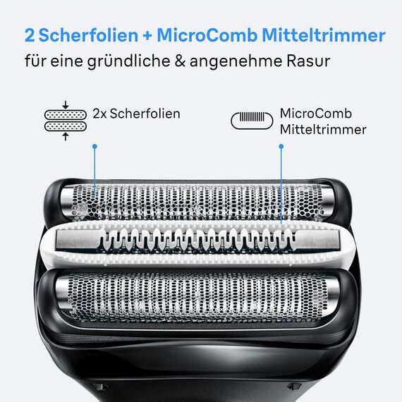 Braun Series 3+ Elektrorasierer Scherkopf 32B – ORIGINAL Ersatzscherteil & Rasierer Zubehör – Made in Germany, Kompatibel mit Braun Series 3+ und Series 3 ProSkin Rasierern – Schwarz
