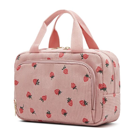 Funtlend Kulturtasche Damen Cord Kosmetiktasche kulturbeutel Kosmetik Tasche Reise Kulturbeutel Waschtasche für Travel Mädchen