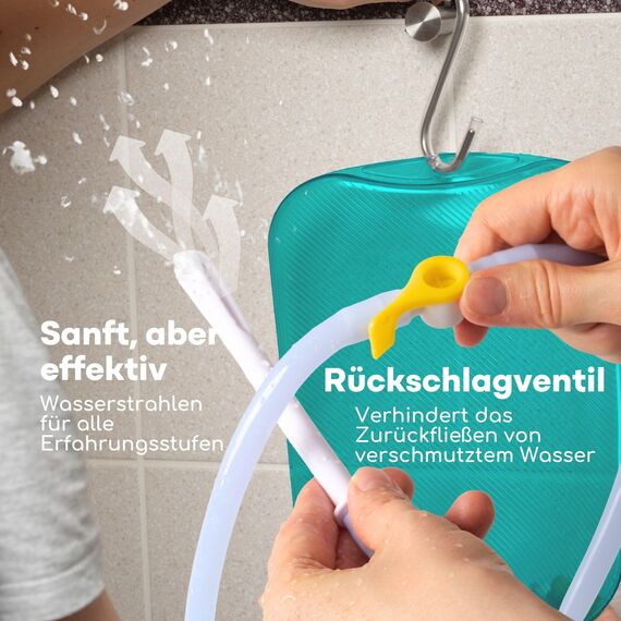 Medi Grade Enema Kit for Adults, 2 litres - Transparent, Hands-Free Colonic Irrigation Home Kit with One-Way Valve - Perfect for Coffee & Colon Cleanse