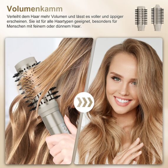 7MAGIC 6 in 1 Airstyler, Hairstyler, Lockenstab Auto-Wrap, Stylen Sie Beach Wave, Ionen Föhn, Professioneller Rundbürstenföhn,Glätteisen, für Besondere Anlässe, Reisen
