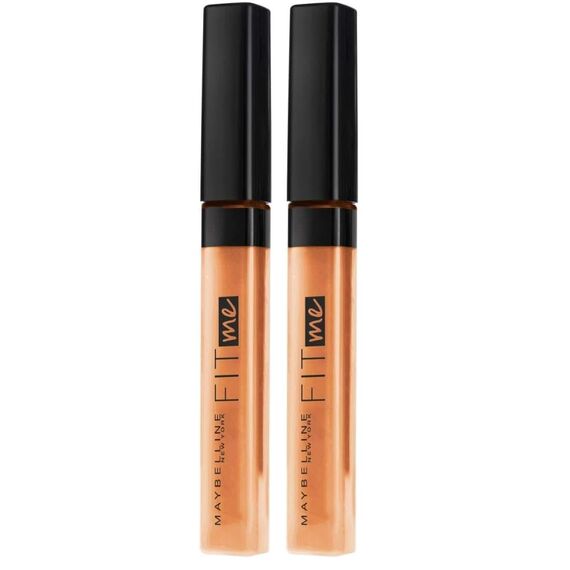 Maybelline New York Abdeckstift, Fit Me! Concealer, Für makellose Haut, Alle Hauttypen, Nr. 40 Caramel, 6,8 ml (Packung mit 2)