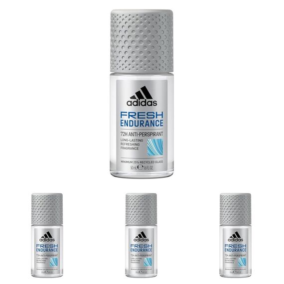 adidas Fresh Endurance Anti-Transpirant Deo Roll-On für sie, 72 Stunden extra-langanhaltender Schutz, 50 ml (Packung mit 4)