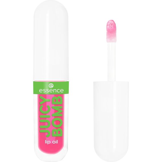 essence JUICY BOMB PARTY lip oil, Lipgloss, Nr. 02, Pink, pflegend, mit Ölen, natürlich, glänzend, vegan, ohne Parabene, ohne Mikroplastikpartikel, Nanopartikel frei, 1er Pack (2.4ml)
