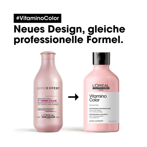 L'Oréal Professionnel Farberhaltendes Haarshampoo für coloriertes Haar, Mit Resveratrol, Serie Expert, Vitamino Color Shampoo, 300 ml (Packung mit 2)