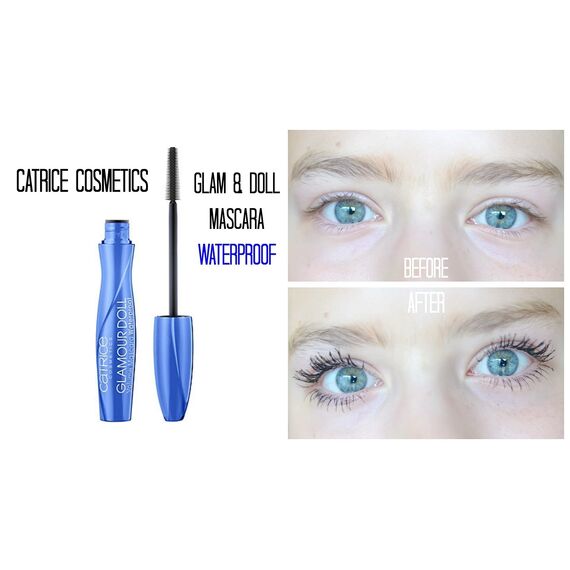 Catrice Glam & Doll Volume Mascara Waterproof, Wimperntusche, schwarz, definierend, verlängernd, volumengebend, langanhaltend, matt, wasserfest, vegan, ohne Parfüm (10ml) (Packung mit 2)