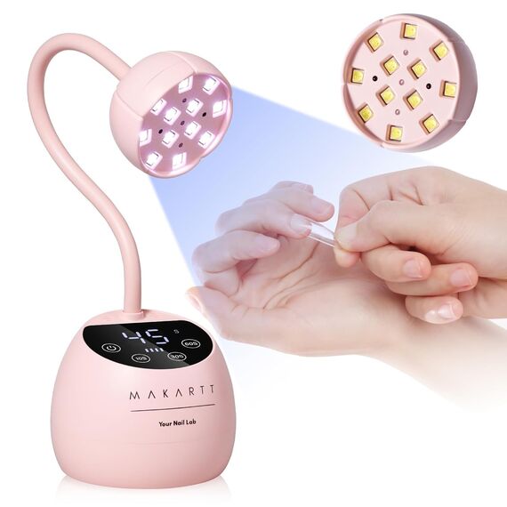 Makartt UV Lampe für Gelnägel - Gooseneck UV Lampe Nägel Cherie Cordless USB 39W Nagellampe Dryer Gel Nagellampe with 4 Times & Auto Sensor Professional Fast Flash Curing Polish Nail Art