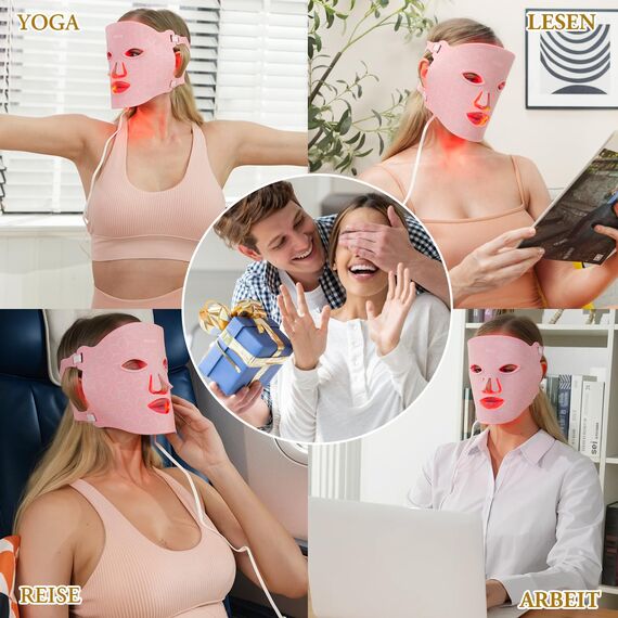 Mlriyl LED Maske Gesicht, Rotlicht Maske Gesicht, 7 Farben LED-Gesichtsmaske Lichttherapie, Es hat die Wirkung der Faltenreduzierung, Anti-Aging, Hautregeneration usw - Geeignet für alle Hauttypen