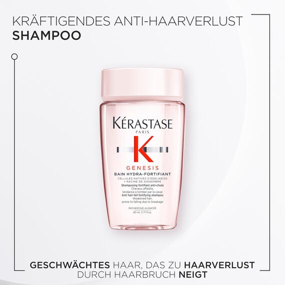 Kérastase Genesis Bain Hydra-Fortifiant, Kräftigendes Shampoo bei Haarverlust durch Haarbruch, Haarpflege bei brüchigem Haar, 80ml