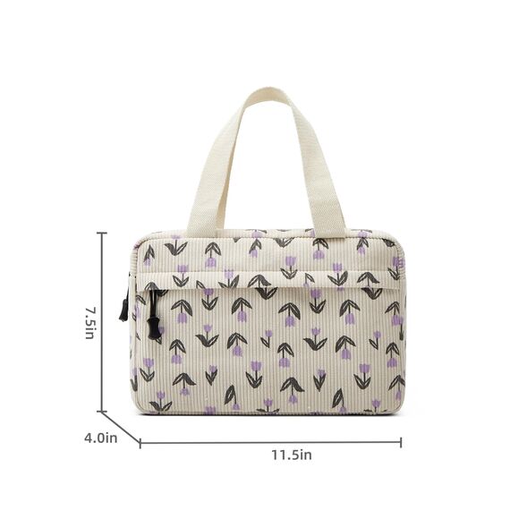 Jiliyote Groß Kosmetiktasche Cord Kulturtasche Gross Damen Kulturbeutel Kord Reise Waschtasche Damen Kosmetikbeutel für Travel Mädchen