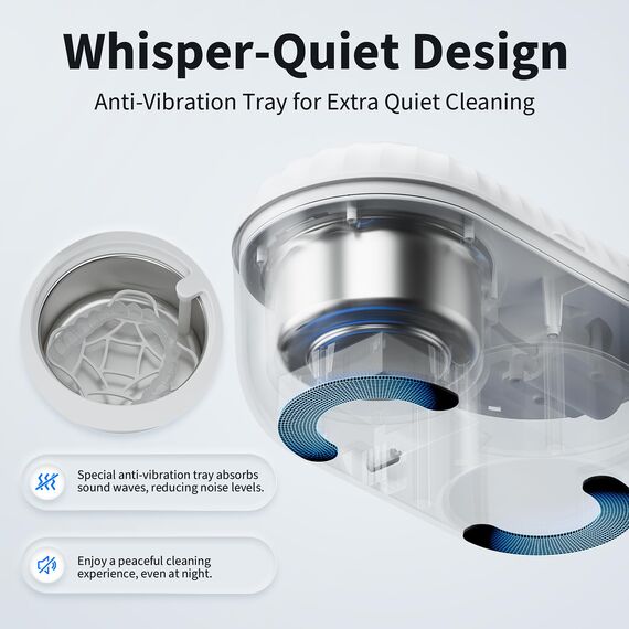 Feebee Ultraschallreinigungsgerät - 45000Hz UV Ultraschallreiniger für Zahnersatz, 200ML Tragbar Ultrasonic Cleaner Dental Pod für Zahnersatz, Retainer, Aligner, Prothesen, Zahnschiene, Schmuck