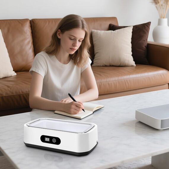 Ultraschallreinigungsgerät, 49000Hz Ultraschallreiniger, 650ml brillenreinigungsgerät mit 5 Zeitfunktionen, professionelles Ultrasonic Cleaner zum Reinigen von Brillen, Uhren, Ringen, Rasierklingen