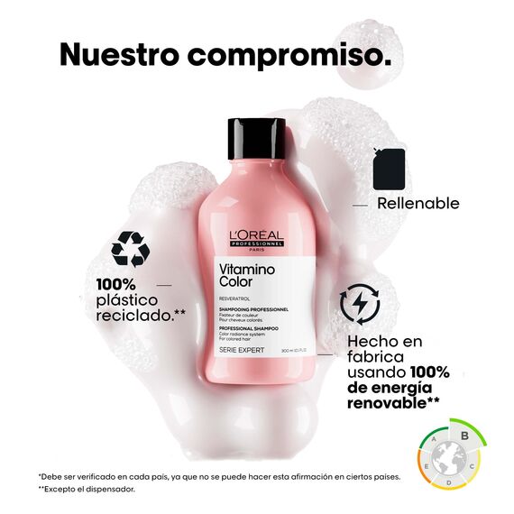 L'Oréal Professionnel Farberhaltendes Haarshampoo für coloriertes Haar, Mit Resveratrol, Serie Expert, Vitamino Color Shampoo, 300 ml (Packung mit 2)