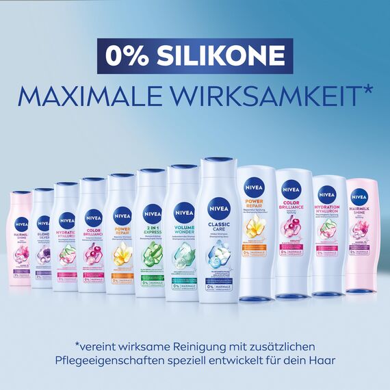 NIVEA Power Repair Reparatur Shampoo (250 ml), reparierendes Haarshampoo gegen Spliss mit Squalan Serum und Monoi-Öl, Pflegeshampoo für gesunde Haare und mehr Glanz