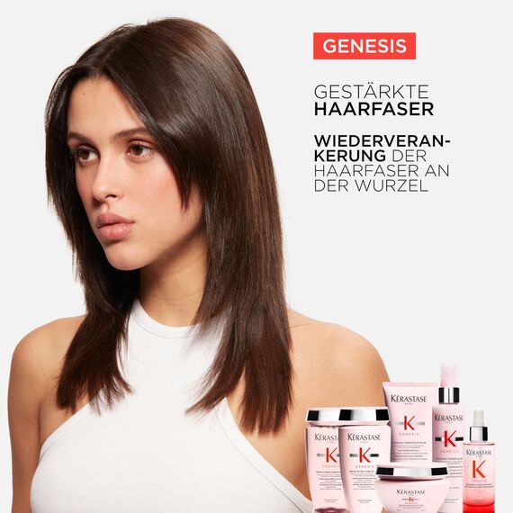 Kérastase Genesis Bain Hydra-Fortifiant, Kräftigendes Shampoo bei Haarverlust durch Haarbruch, Haarpflege bei brüchigem Haar, 80ml