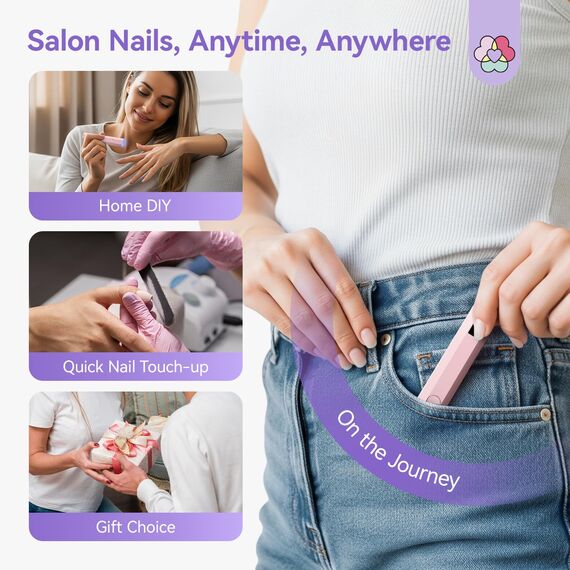 Saviland U V Lampe für Gelnägel: Quick Cure U V Nagellampe mit Klappbarem Ständer Sichtbarer LCD 20/60s Timer Wiederaufladbare Tragbare Kabellose Gel Lampe für Gel Nail Tip Kleber Strass Dekorationen