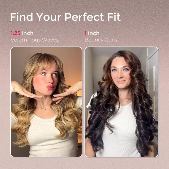 Lockenstab Automatisch - Lockenstab Große Locken 32mm Beach Waves Lockenwickler für Lange Haare TYMO Curlpro Plus Anti-Verbrennungs Hair Curler Automatischer Lockenstäbe Schnelle Erhitzung, Gold