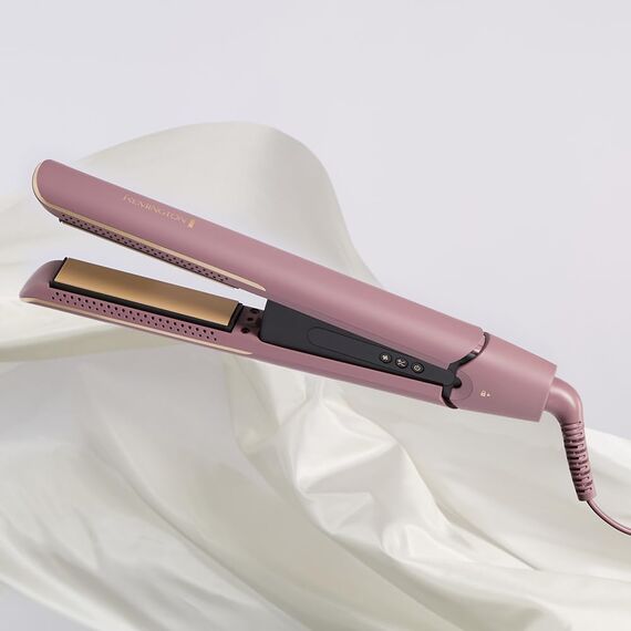 Remington AIRvive™ Glätteisen [Ionic Air-Technologie: weniger Frizz & statische Aufladung] Ultra-Keramikbeschichtung mit Mikrowirkstoffen (Schmale Platten, LCD-Display, 150-230°C) Haarglätter S8930