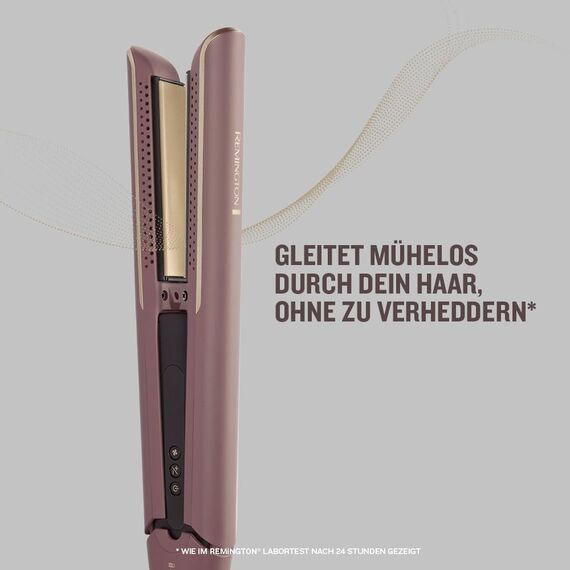 Remington AIRvive™ Glätteisen [Ionic Air-Technologie: weniger Frizz & statische Aufladung] Ultra-Keramikbeschichtung mit Mikrowirkstoffen (Schmale Platten, LCD-Display, 150-230°C) Haarglätter S8930