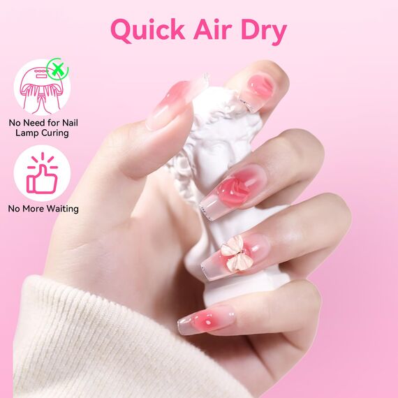 Makartt Nagelkleber Für Kunstnägel Extra Starker, Schnelltrocknend in 5 Sekunden, 3 Stück 7 ml Acryl Nail Glue Für Künstliche Nägel, Nagelspitzen, Kein Aushärten Unter Der UV Lampe Erforderlich