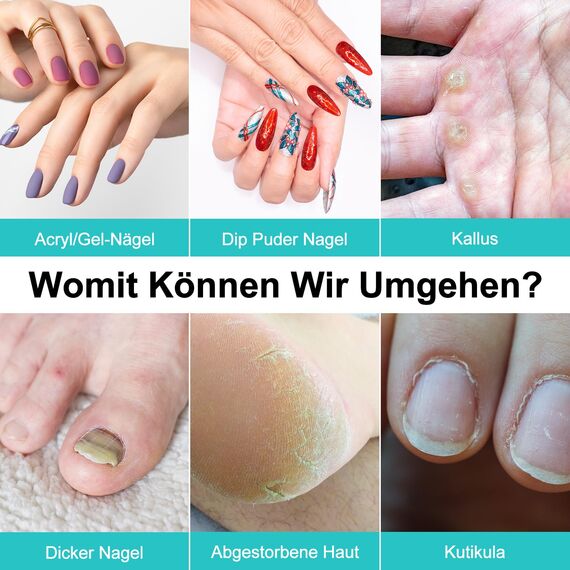 COSLUS Kabellos Tragbar Elektrische Nagelfräser: 2025 Maniküre Set Elektrisch Fräser Nägel für Gelnägel Acrylnägel Nagelformen Entfernen von Hornhaut für Anfänger Nagelstudio Zuhause