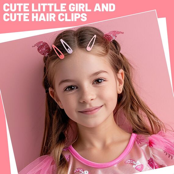 50 Stück Haarspangen Mädchen, 5cm Metall Klein Haarklammer Bunte Hair Clip für Kinder Mädchen Damen, mit Box