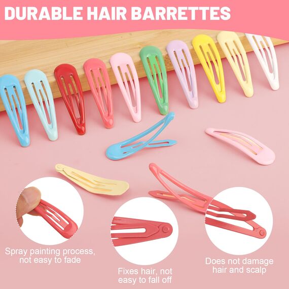 50 Stück Haarspangen Mädchen, 5cm Metall Klein Haarklammer Bunte Hair Clip für Kinder Mädchen Damen, mit Box